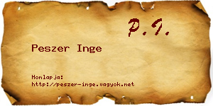 Peszer Inge névjegykártya